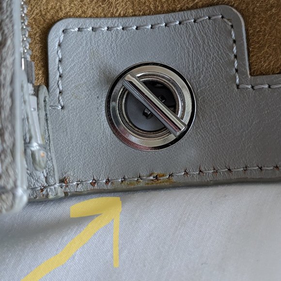 NWT HALSTON HERITAGE Gray Leather Suede Flap Crossbody - Picture 14 of 14